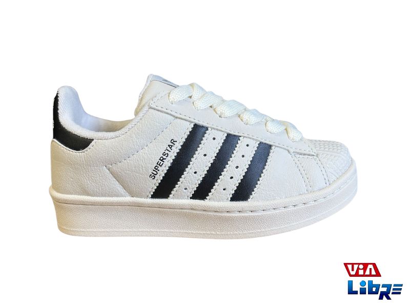 Zapatillas urbanas de ecocuero blanco/negro