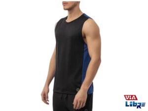 Musculosa combinada negro/azul
