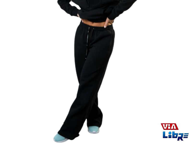 Pantalon jogging con frisa negro