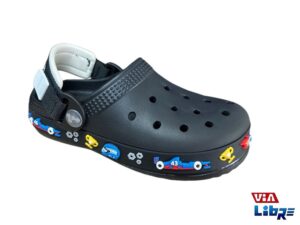 Zueco tipo crocs de goma eva negra