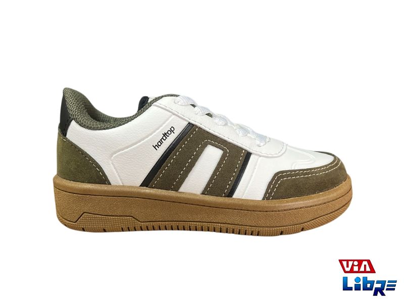 Zapatillas urbanas de ecocuero blanco/verde