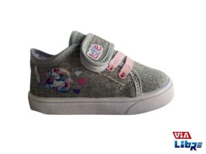 Zapatillas urbanas de lona gris estampadas