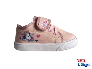 Zapatillas urbanas de lona estampada rosa