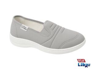 Zapatillas tipo panchas elastizadas gris