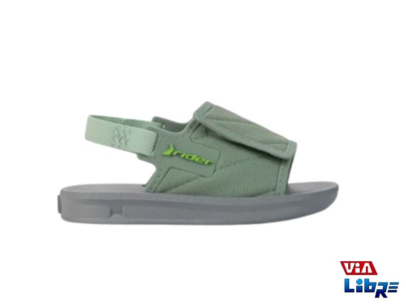 chinela playera rider gris/verde