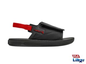 Chinela playera rider negro/rojo