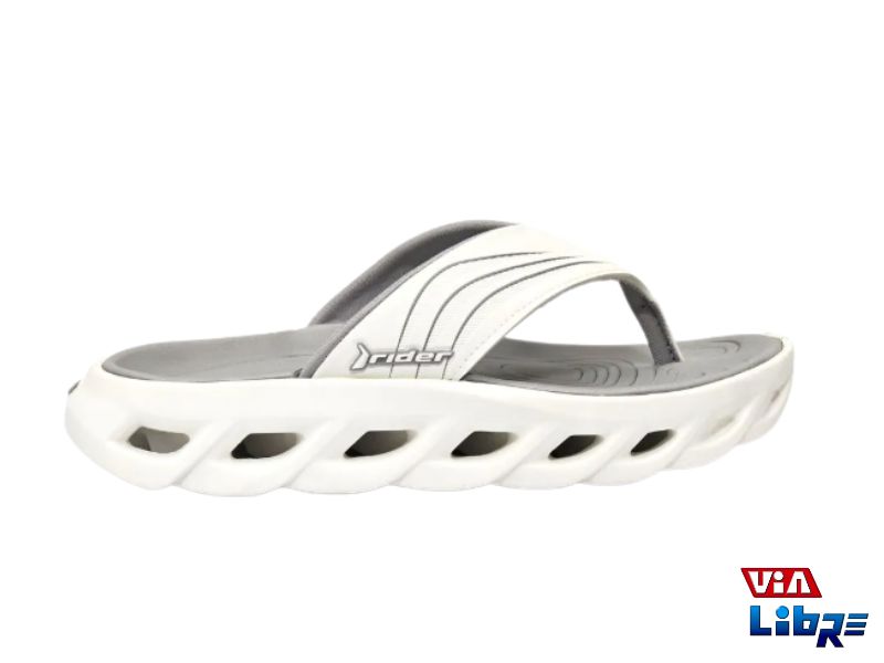 Ojota playera de goma eva rider blanco/gris