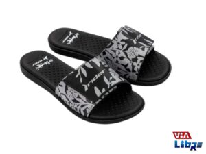 Chinela playera de goma rider negro/gris