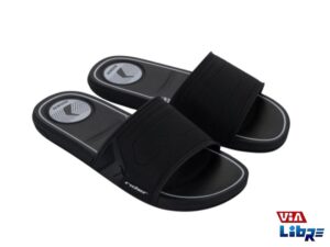 Chinela playera de goma eva negro/blanco rider