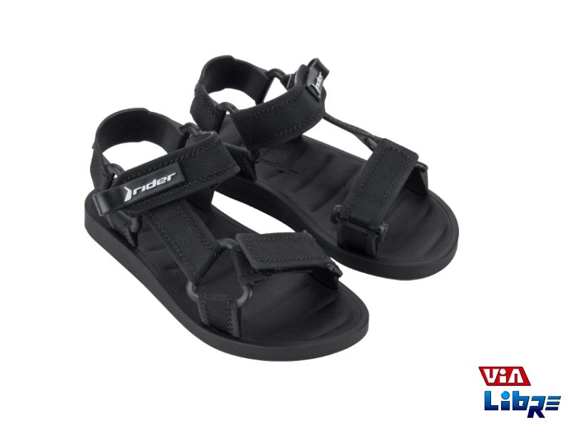 Sandalia playera de goma negra rider