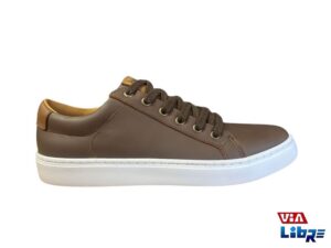 Zapatillas urbanas de cuero marron