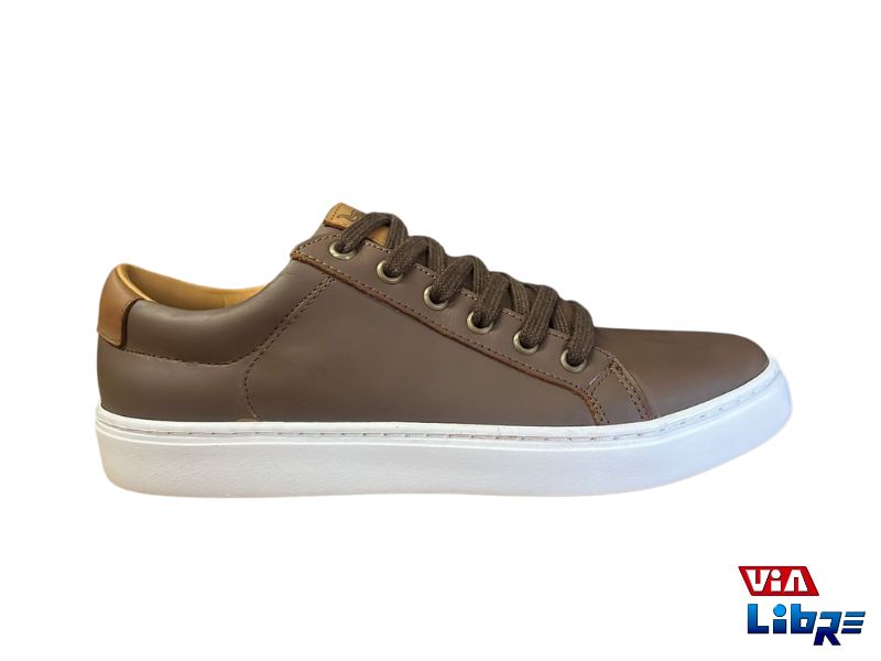 Zapatillas urbanas de cuero marron