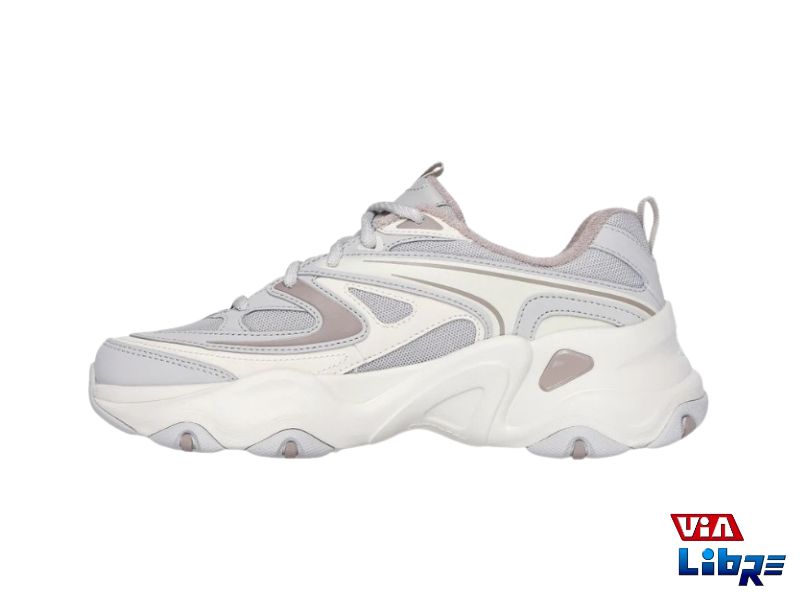 Zapatilla deportiva de macrame skechers blanco/gris - Imagen 2