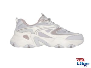 Zapatilla deportiva de macrame skechers blanco/gris