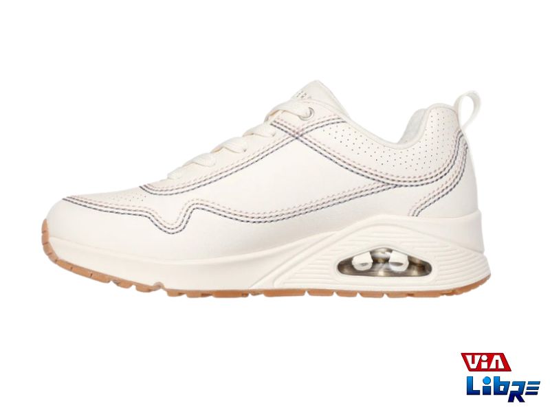 Zapatillas deportivas de macrame blanco/nude skechers - Imagen 2