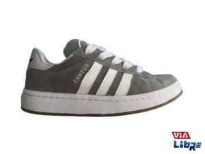 Zapatillas urbanas gamuzadas gris/blanco