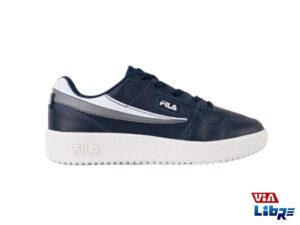 Zapatillas urbanas de ecocuero azul/blanco fila