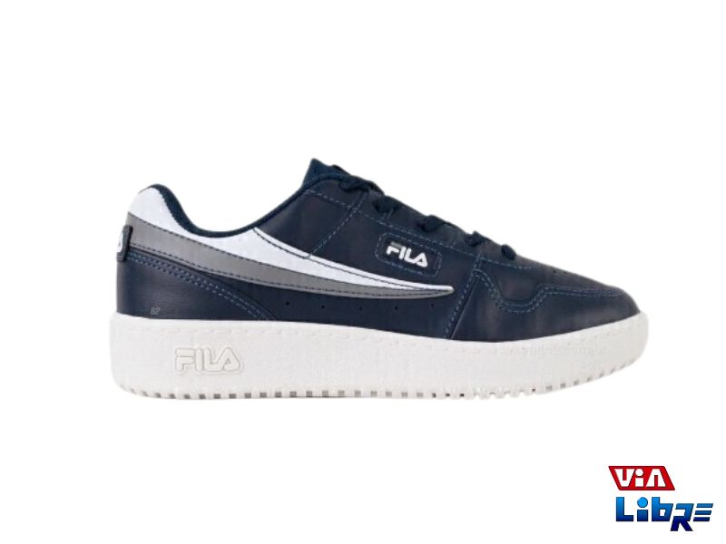 Zapatillas urbanas de ecocuero azul/blanco fila