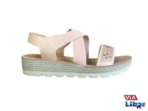 Sandalia baja elastizada rosa