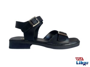 Sandalia baja de ecocuero negra