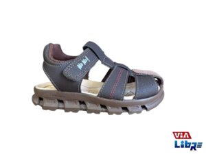 Sandalia tipo franciscana marron con luces