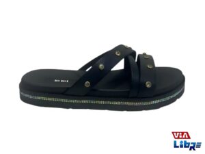 Sandalia baja de vestir con brillos