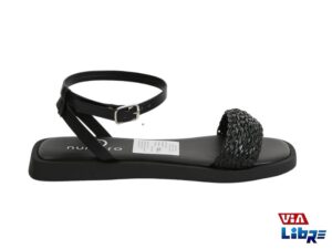 Sandalia baja de ecocuero negra