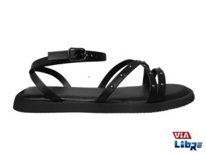 Sandalia baja de ecocuero negra