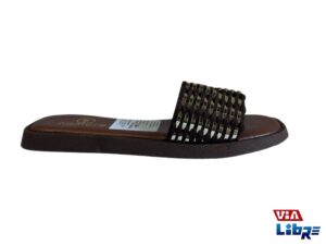 Zueco bajo tipo chinela marron