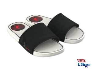 Chinela playera de goma eva blanco/negro rider