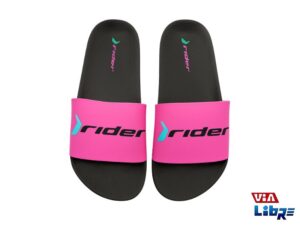 Chinela playera de goma eva negro/rosa rider