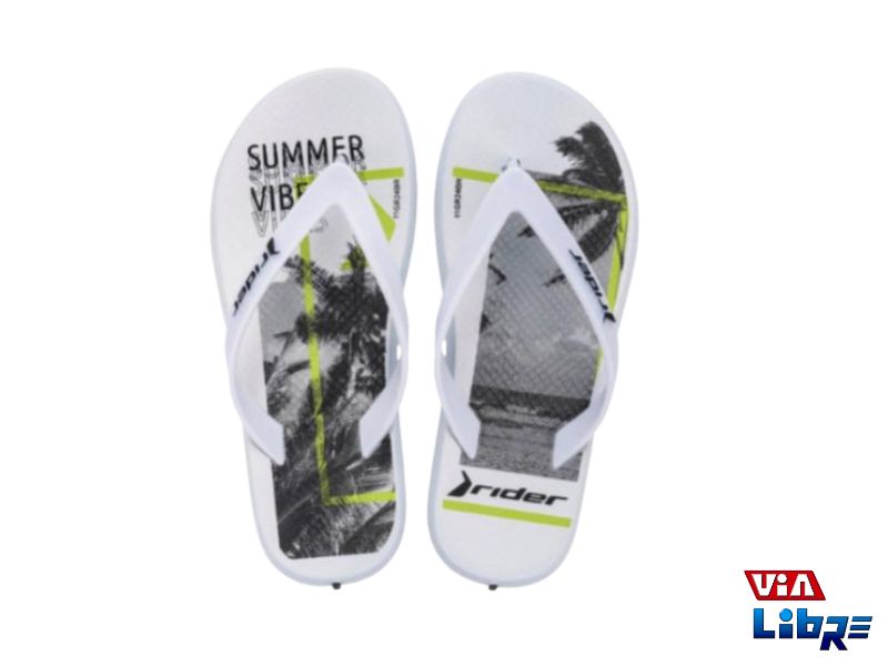 Ojota playera de goma eva kids blanco/verde