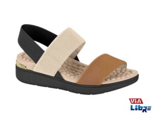 Sandalia baja tricolor elastizada