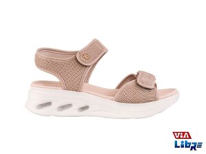 Sandalia baja con abrojo beige