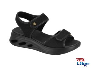 Sandalia baja con abrojo negra