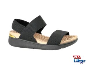 Sandalia baja elastizada negra