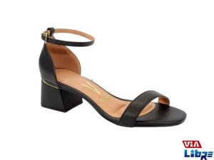 Sandalia vizzano taco ancho negra