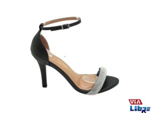Stiletto vizzano con strass negro taco 9 cm