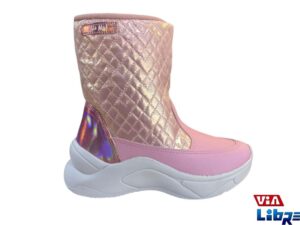 Botas corta de nena rosa con cierre