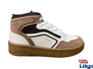 Bota urbana de ecocuero blanca/beige