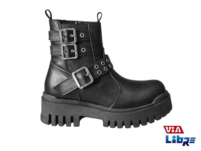 Borcego de ecocuero negro