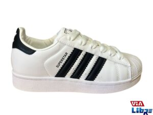 Zapatillas urbanas de ecocuero blanco/negro