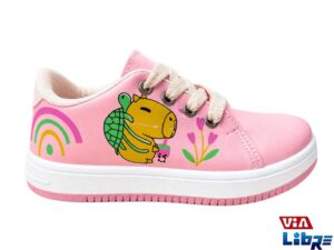 Zapatillas urbanas de ecocuero rosa