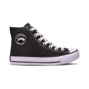 Zapatilla de lona tipo botita negra con puntera