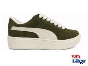Zapatillas urbanas gamuzadas verde/blanco