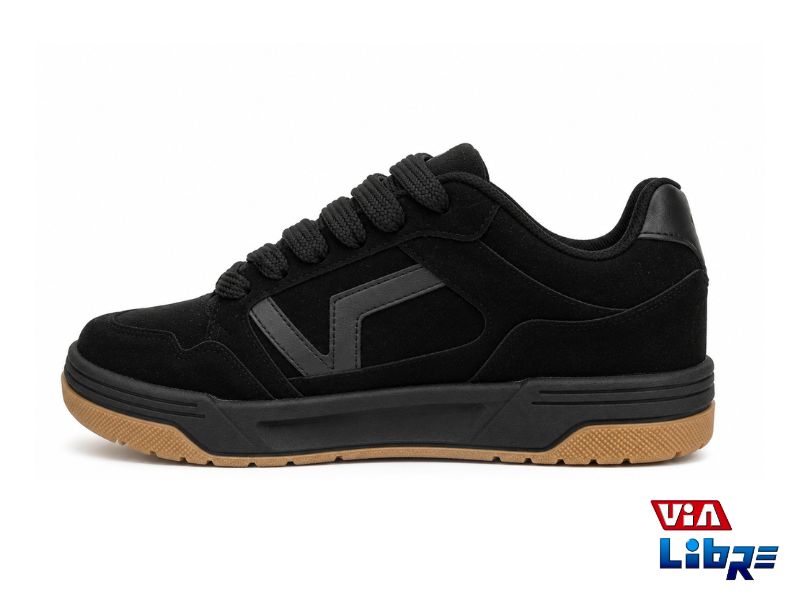 Zapatillas urbanas de ecocuero negras - Imagen 3