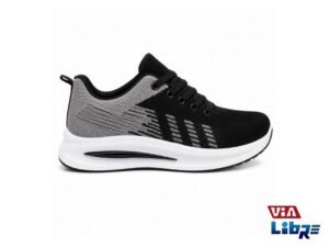 Zapatilla Deportiva Color Negro y Gris