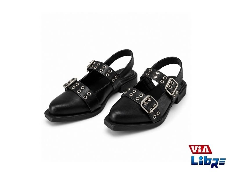 Zapatos Taco Bajo Caladas Punta Fina - Imagen 3