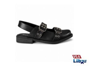 Zapatos Taco Bajo Caladas Punta Fina