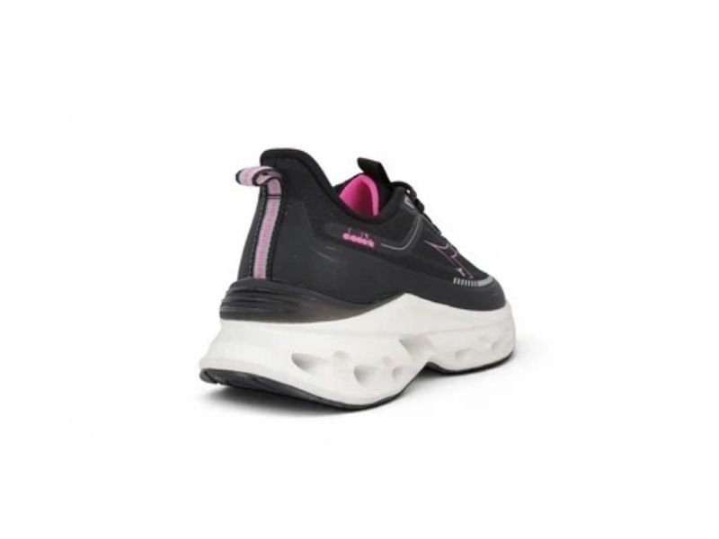 Zapatillas Deportivas Diadora Veloce en Negro y Rosa - Imagen 2